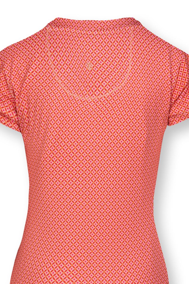 Sport Top Short Sleeve Cross Stitch Red