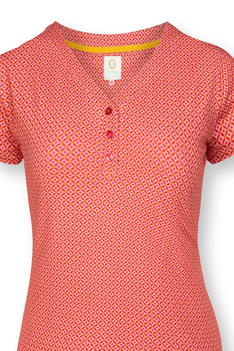 Sport Top Short Sleeve Cross Stitch Red
