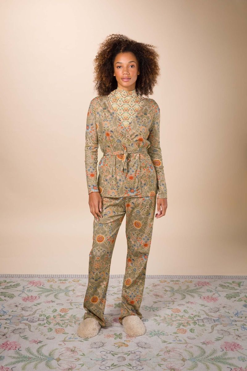 Blake Lange Broek Flore Pequeña Zand