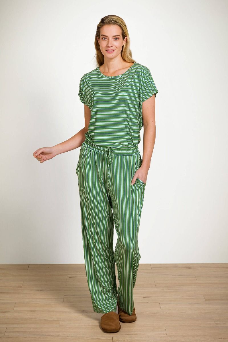 Belin Pantalon Kente Stripe Vert 