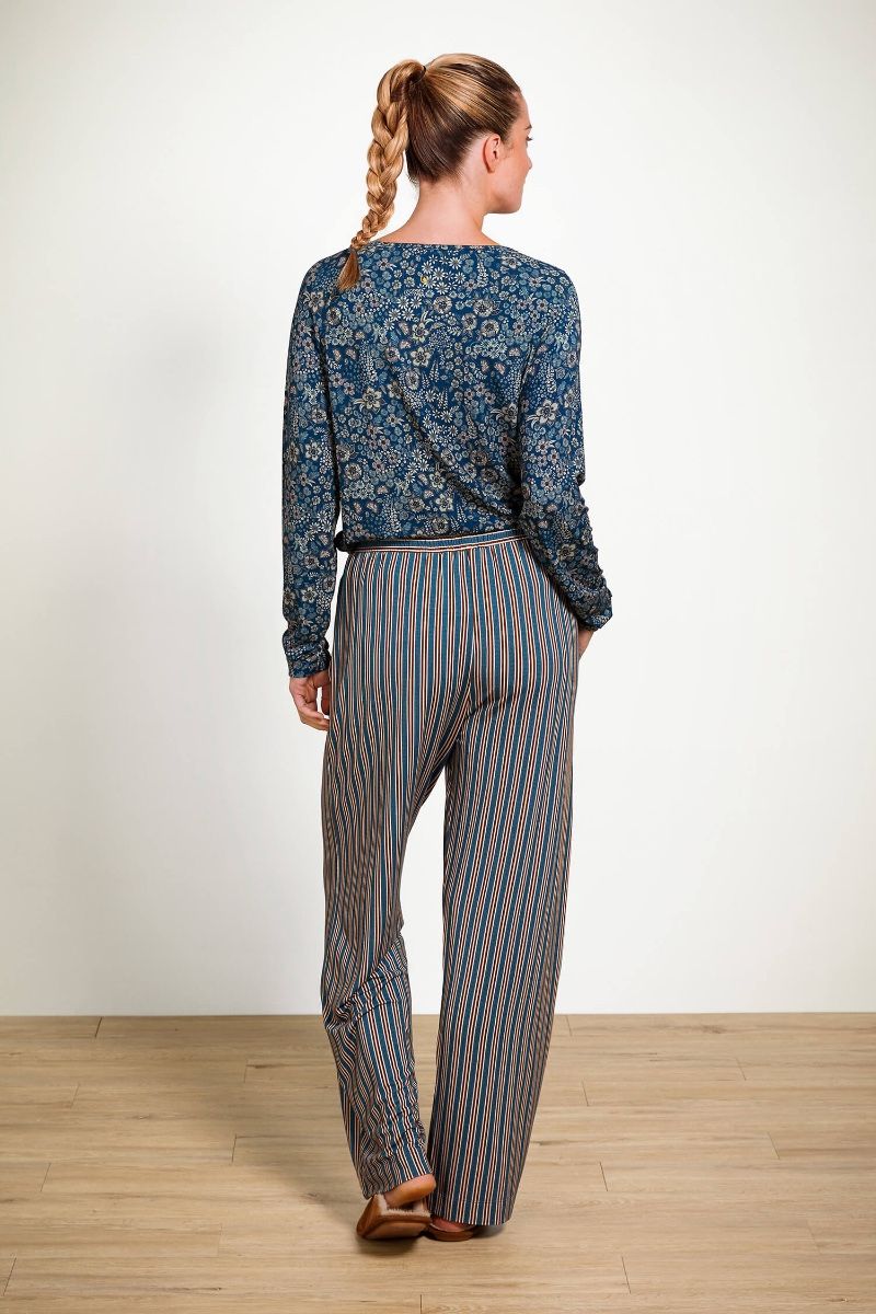 Belin Pantalon Kente Stripe Bleu 