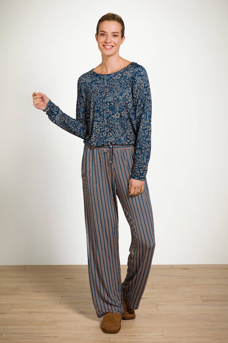 Belin Pantalon Kente Stripe Bleu 