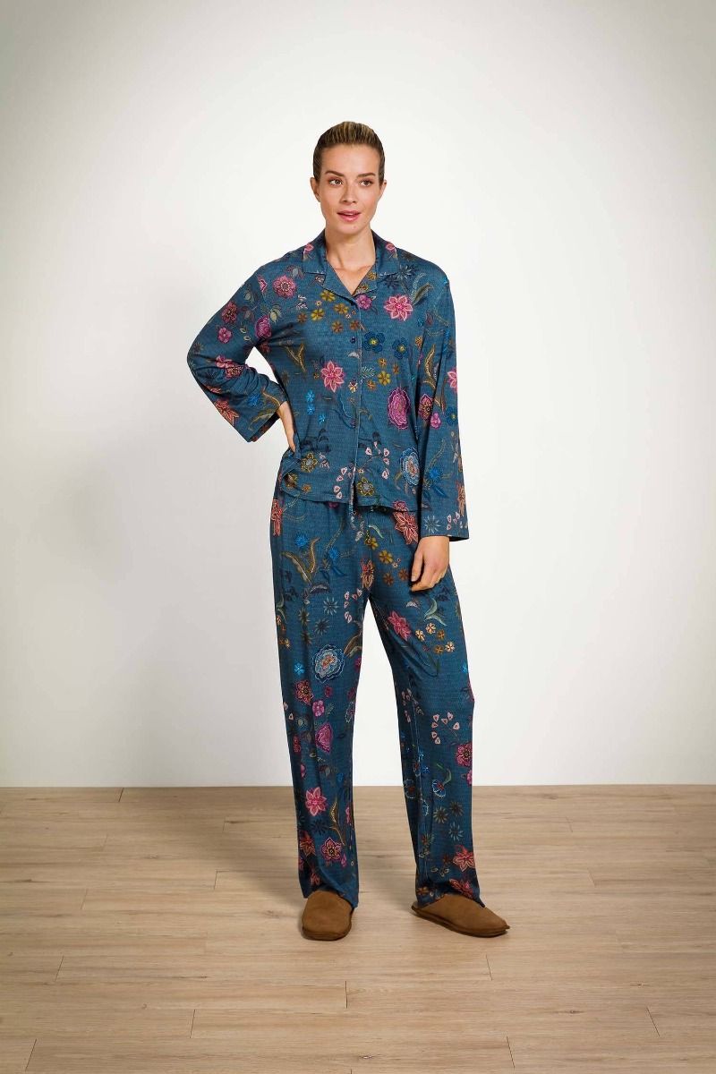 Belin Pantalon Coco Flower Bleu 