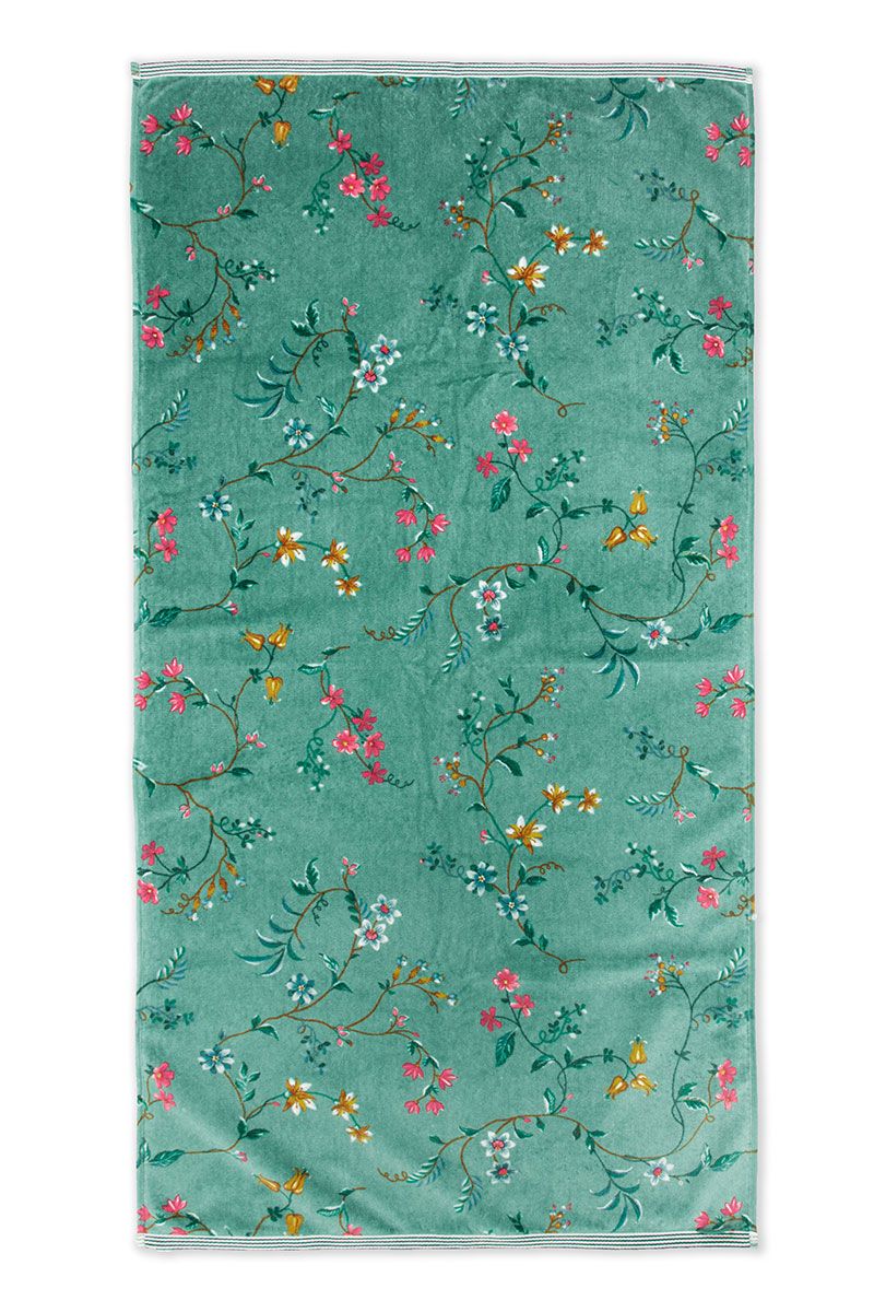 Große Handtuch Les Fleurs Grün 70x140 cm
