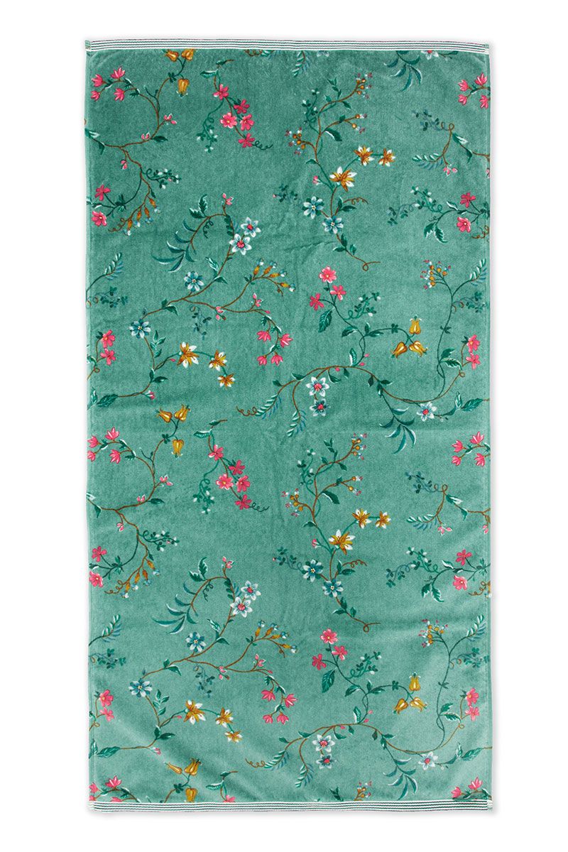 Grande Serviette de Bain Les Fleurs Vert 70x140 cm