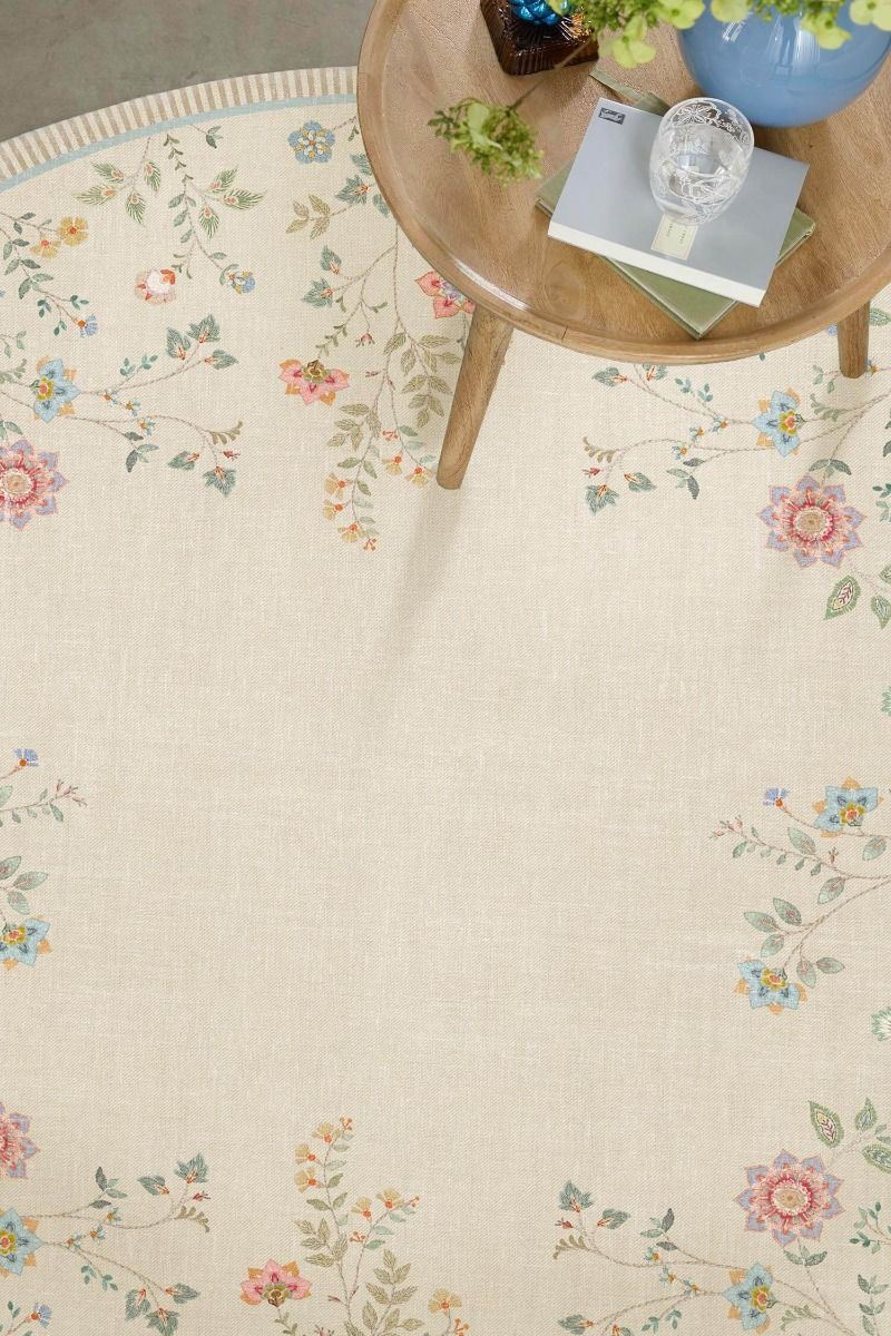 Round Carpet Campo de Flores by Pip Off White