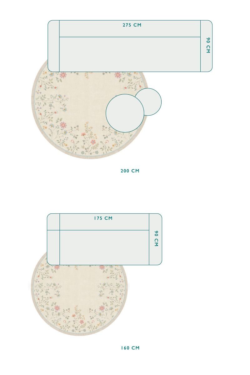 Round Carpet Campo de Flores by Pip Off White