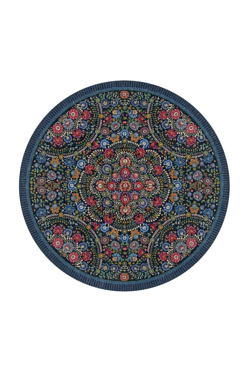 Tapis Rond Il Ricamo by Pip Bleu Foncé