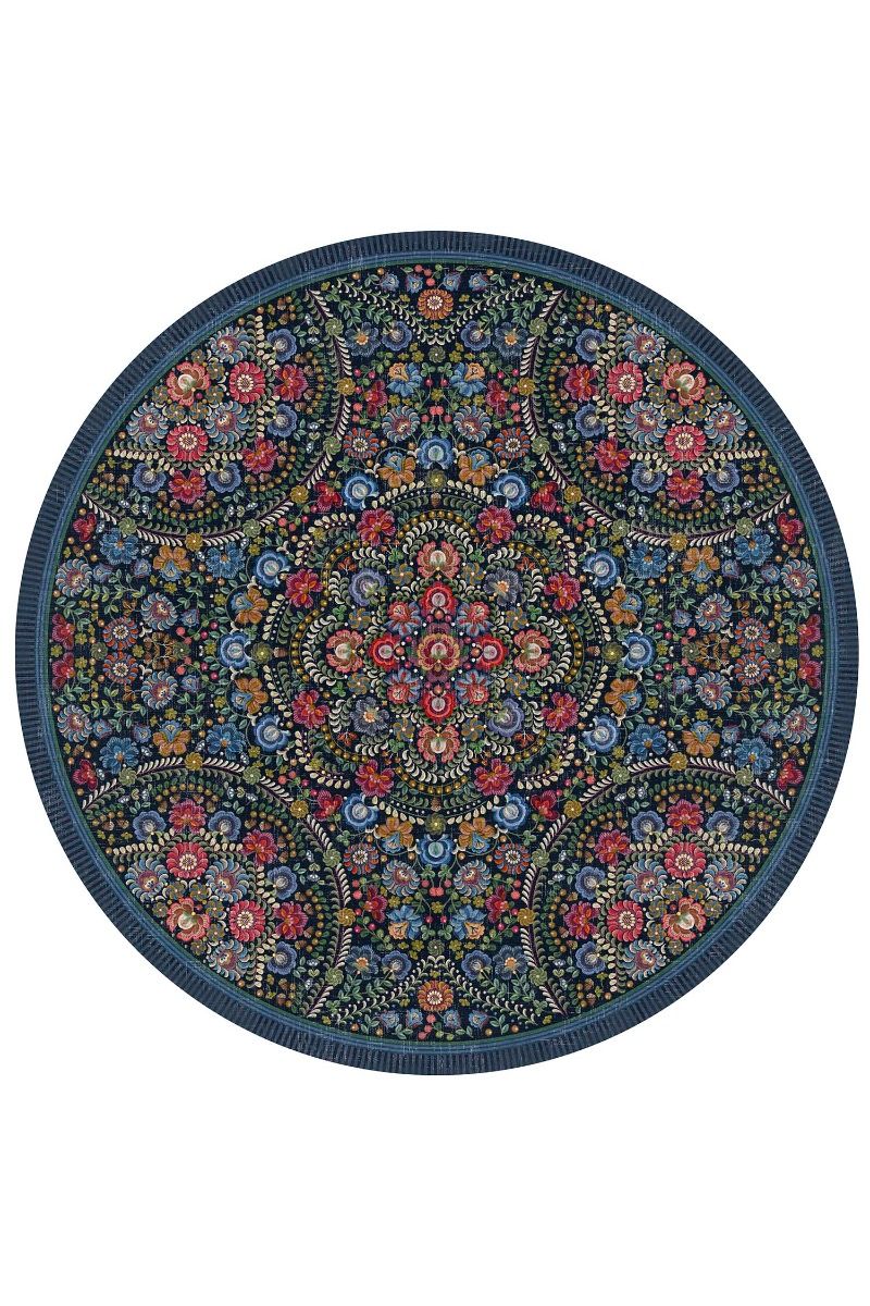 Round Carpet Il Ricamo by Pip Dark Blue
