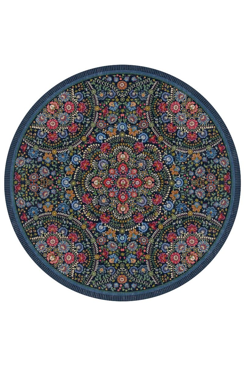 Tapis Rond Il Ricamo by Pip Bleu Foncé