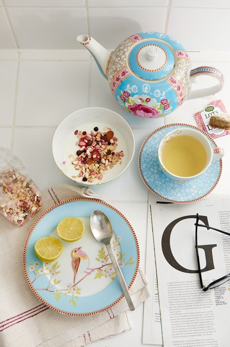 Early Bird Set/2 Cappuccino Tassen & Untertassen Blau