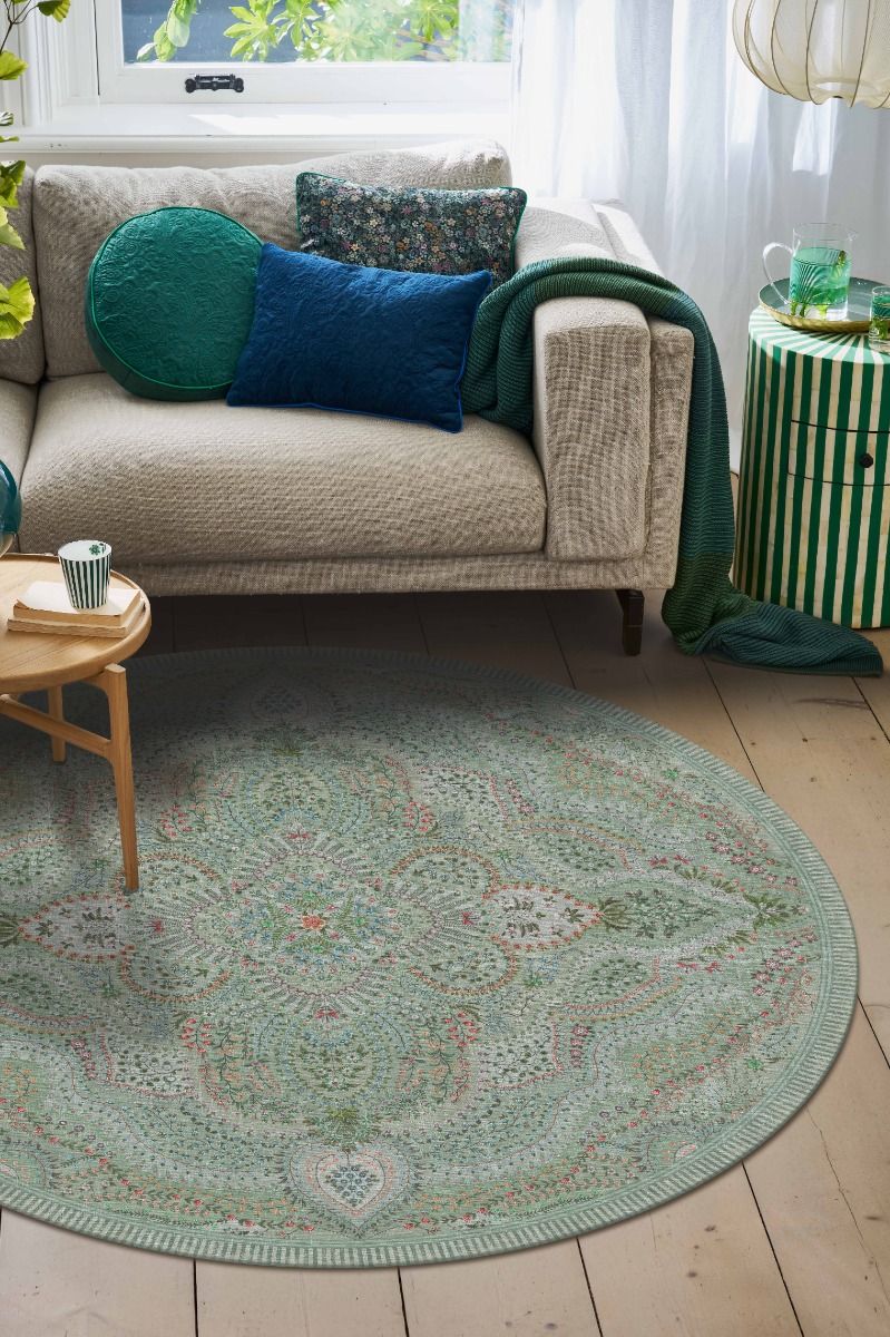Round Carpet Alfombra by Pip Light Green