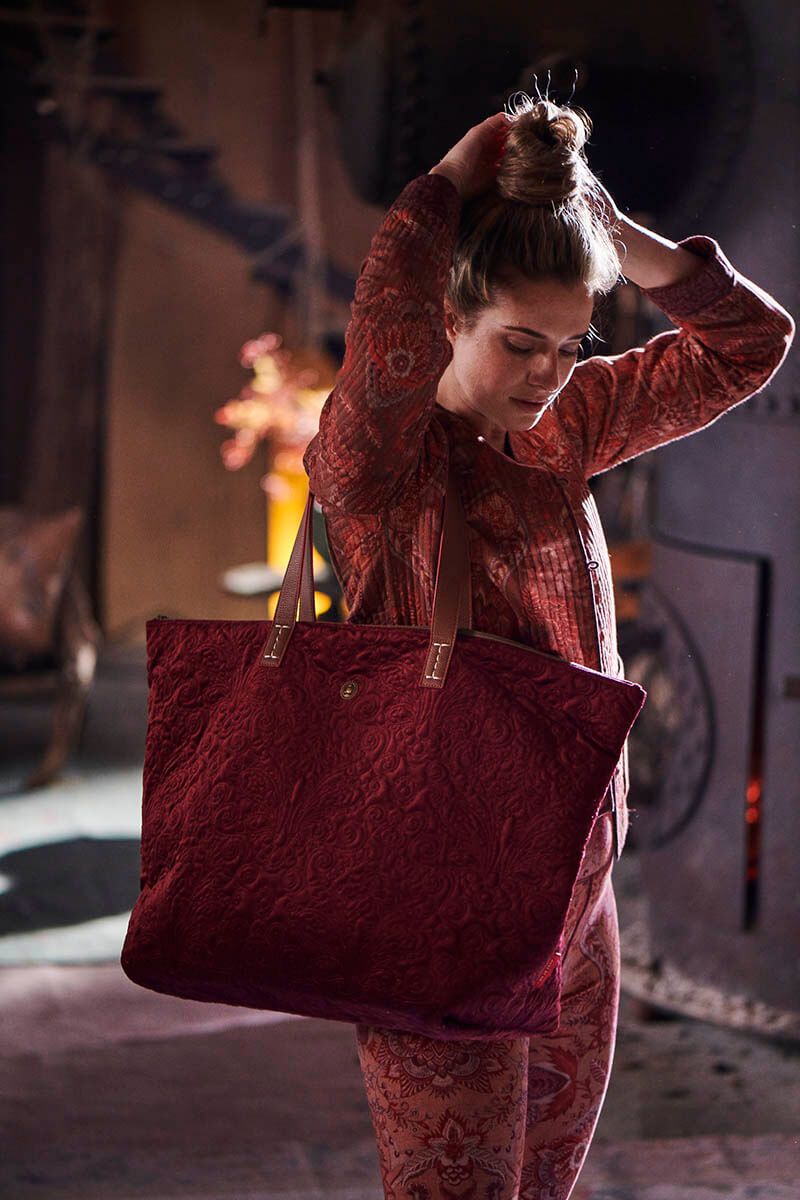 cijfer inhoud dak Pip Studio Tote Bag Velvet Quiltey Days Rood | Pip Studio the Official  website