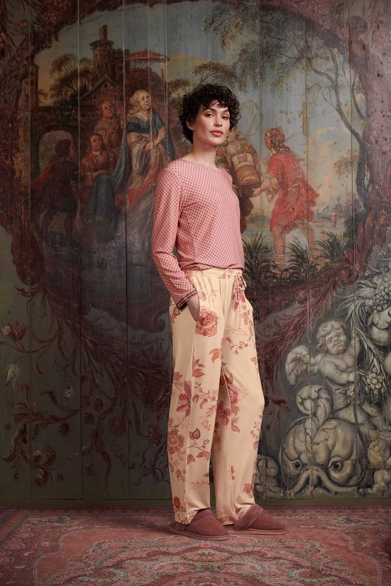 Trousers Long Cece Fiore White Pink 
