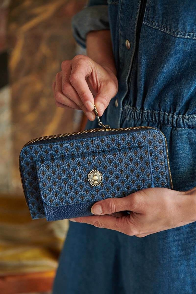 Portefeuille de poche Suki en coloris bleu