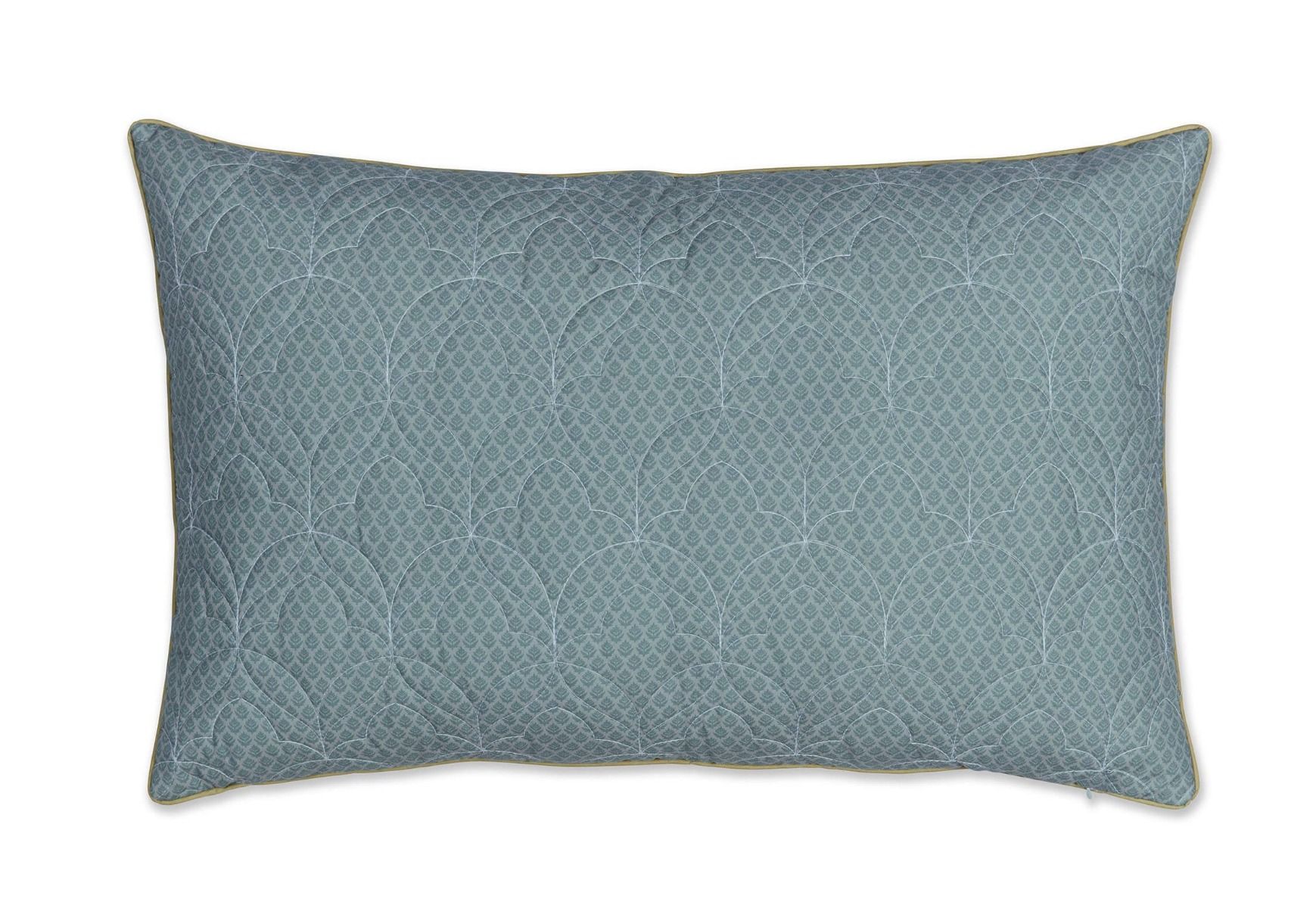 Light blue bed on sale pillows