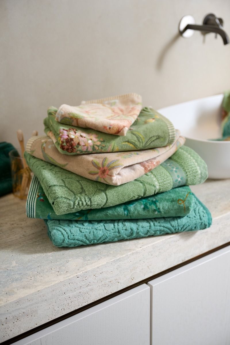 Serviettes de Bain Jasmin Jacquard Vert 55x100cm