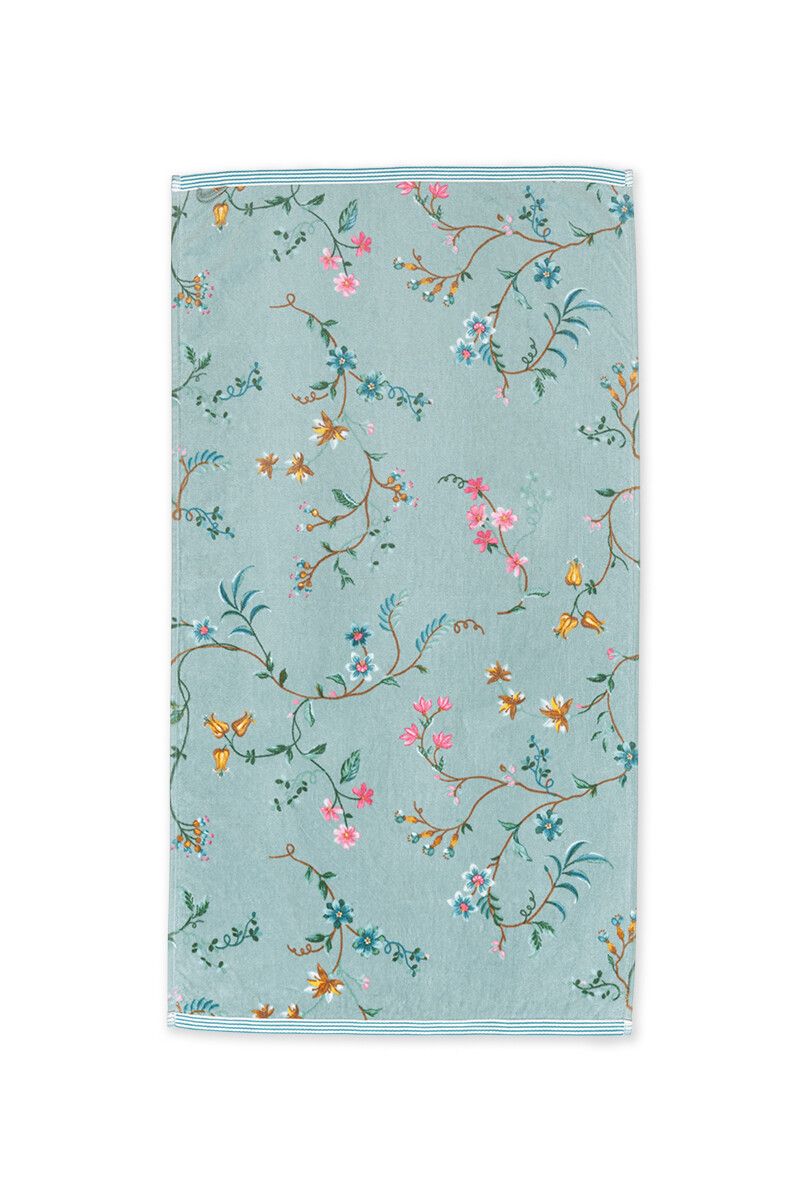 Bath Towel Set/3 Les Fleurs Blue 55x100 cm