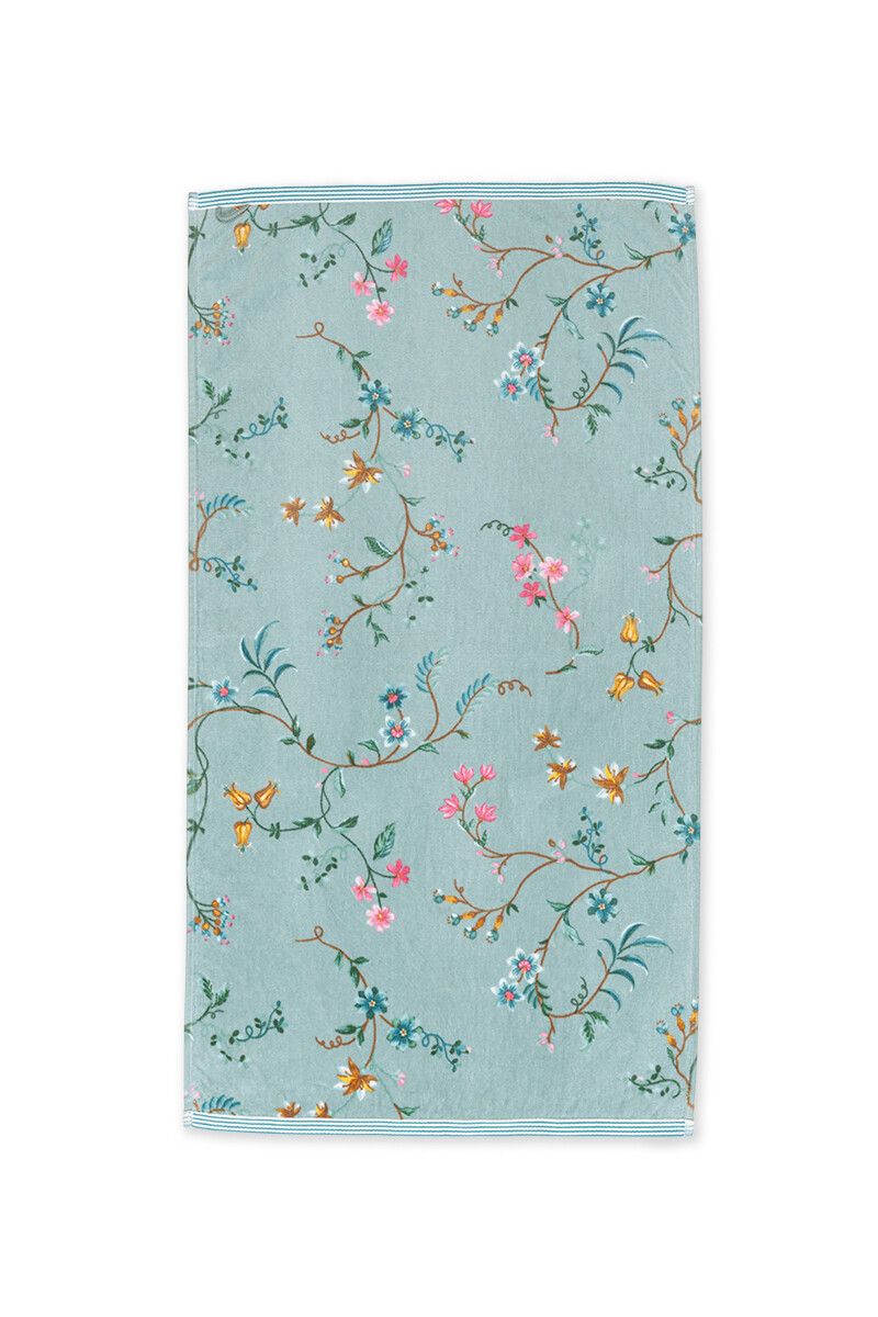 Badhanddoek Set/3 Les Fleurs Blauw 55x100 cm