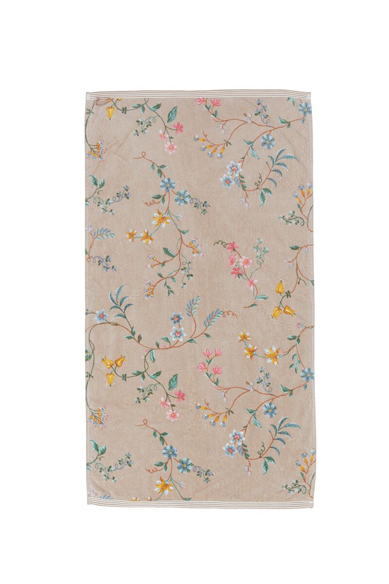 Bath Towel Set/3 Les Fleurs Khaki 55x100 cm