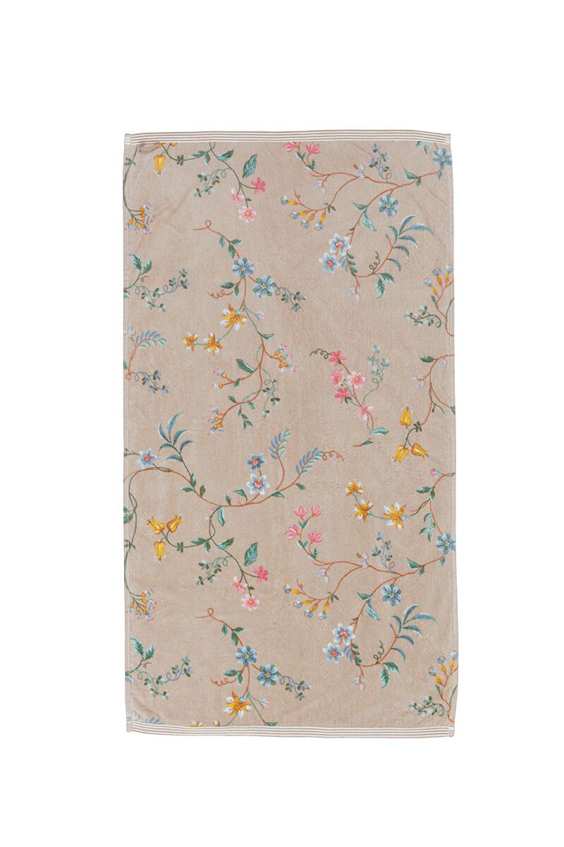 Badetuch Set/3 Les Fleurs Khaki 55x100 cm