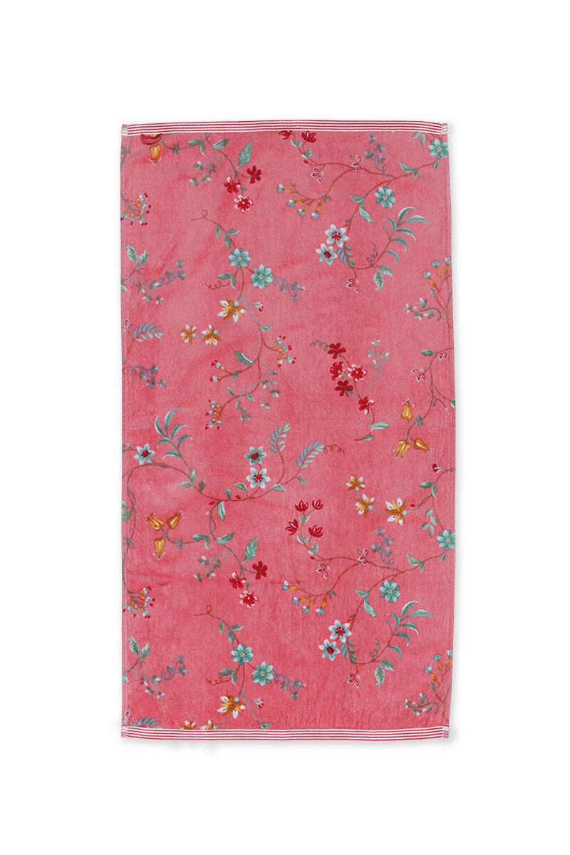 Badhanddoek Set/3 Les Fleurs Roze 55x100 cm