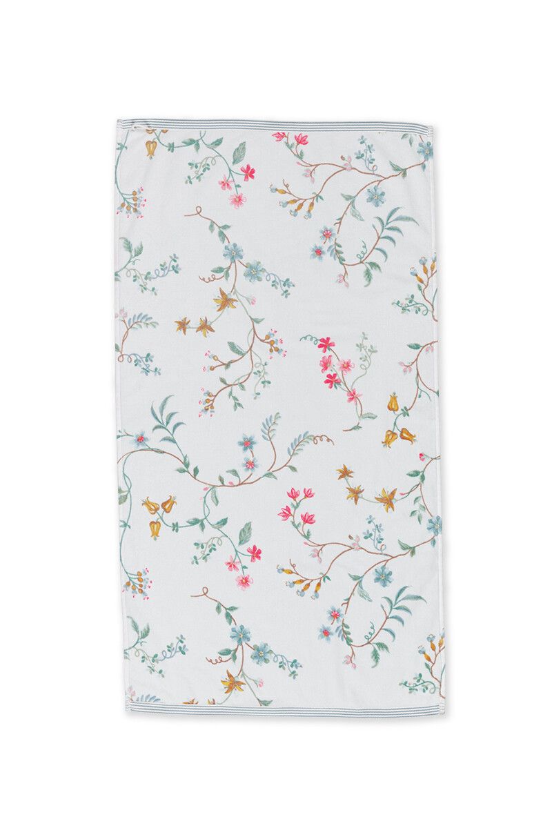 Badetuch Set/3 Les Fleurs Weiß 55x100 cm
