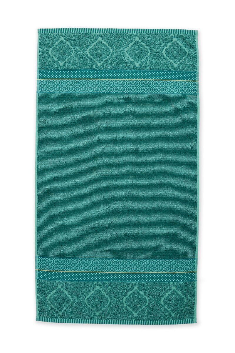 Lot de 3 Serviettes de Bain Soft Zellige en Coloris Vert 55 x 100 cm