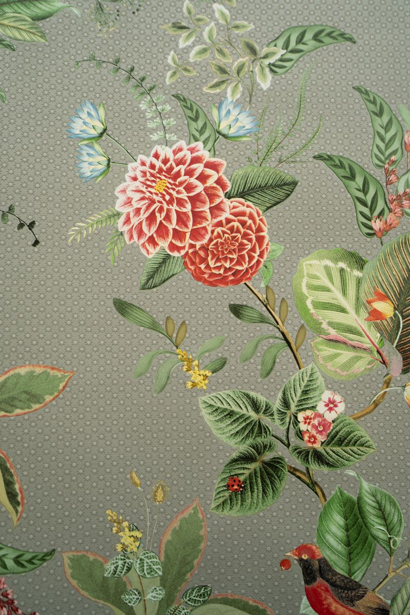 Pip Studio Floris Non-Woven Wallpaper Khaki