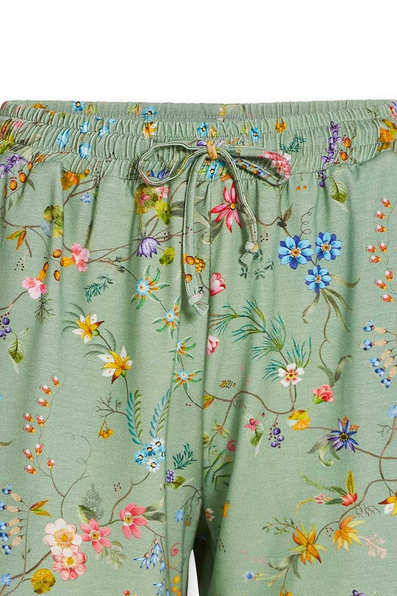 Trousers Short Petites Fleurs Green
