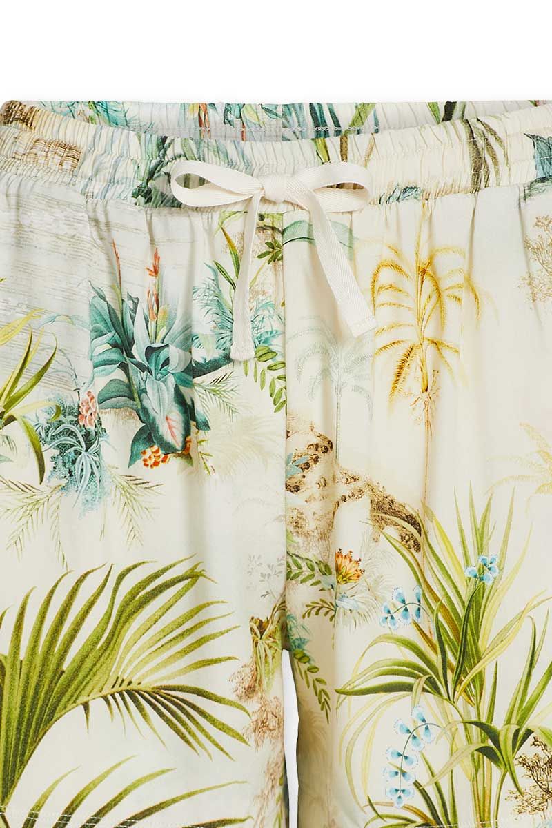 Trousers Short Palm Scenes Off White