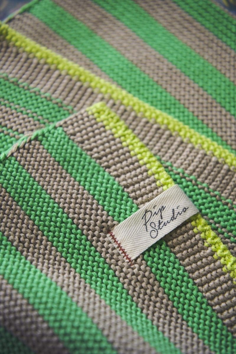 Throw Bonsoir Stripe Green