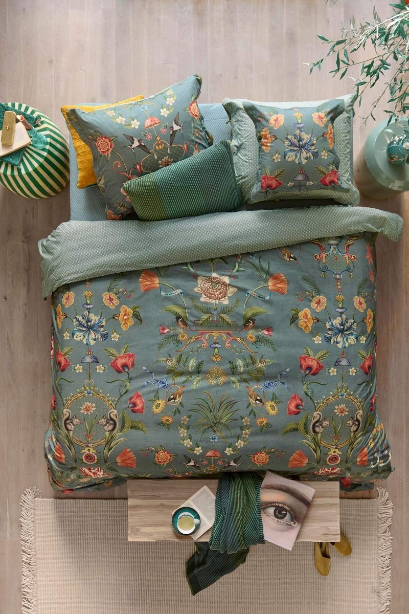 Cushion Square Botanico Verde Blue