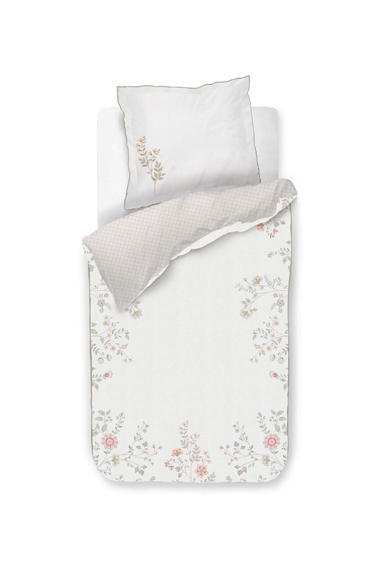 Ensemble housse de couette Campo de Flores Blanc Cassé