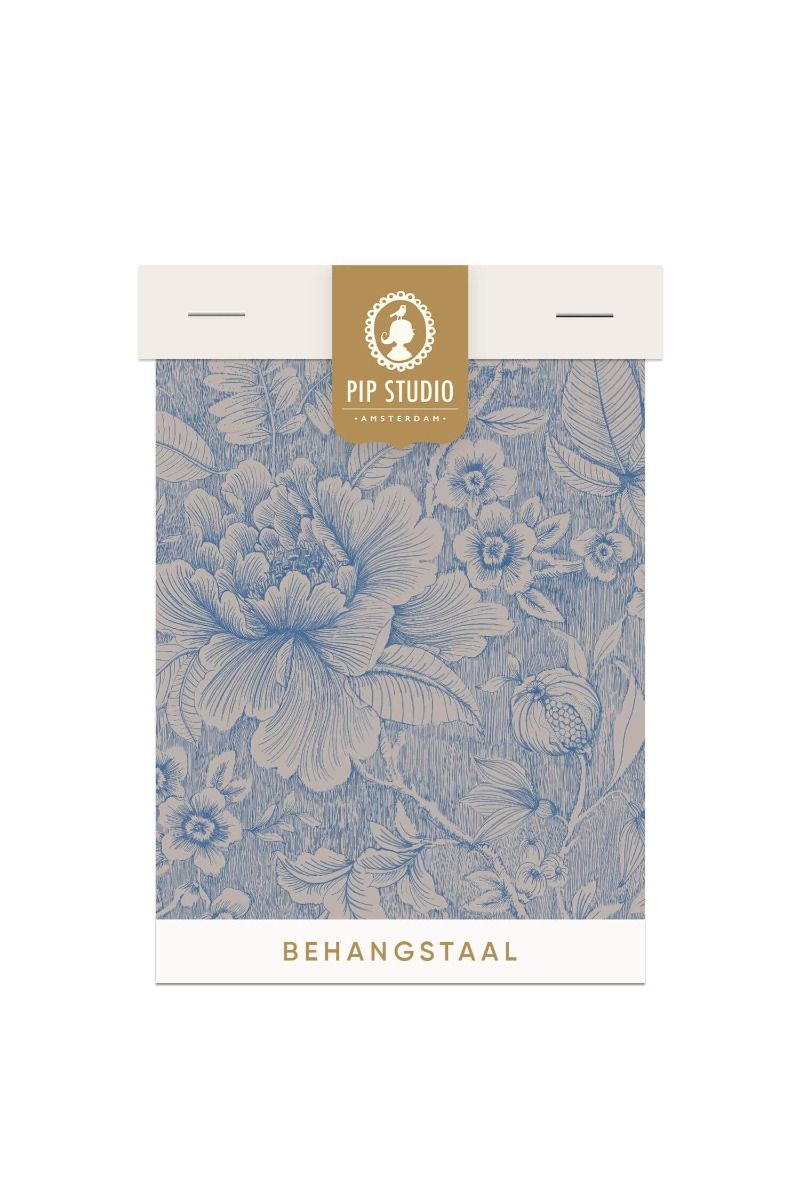 Behangstaal Casa dei Fiori Khaki/Blauw