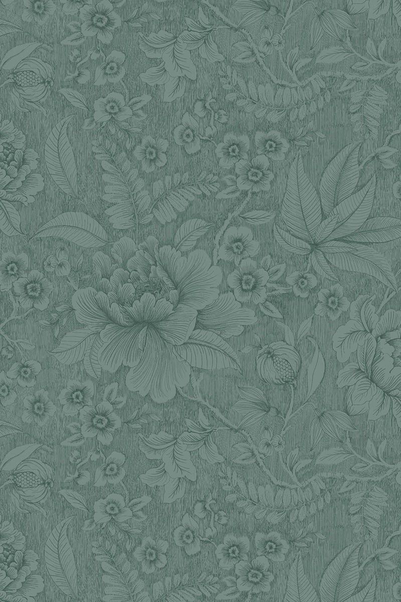 Pip Studio Casa dei Fiori Non-Woven Wallpaper Dark Green