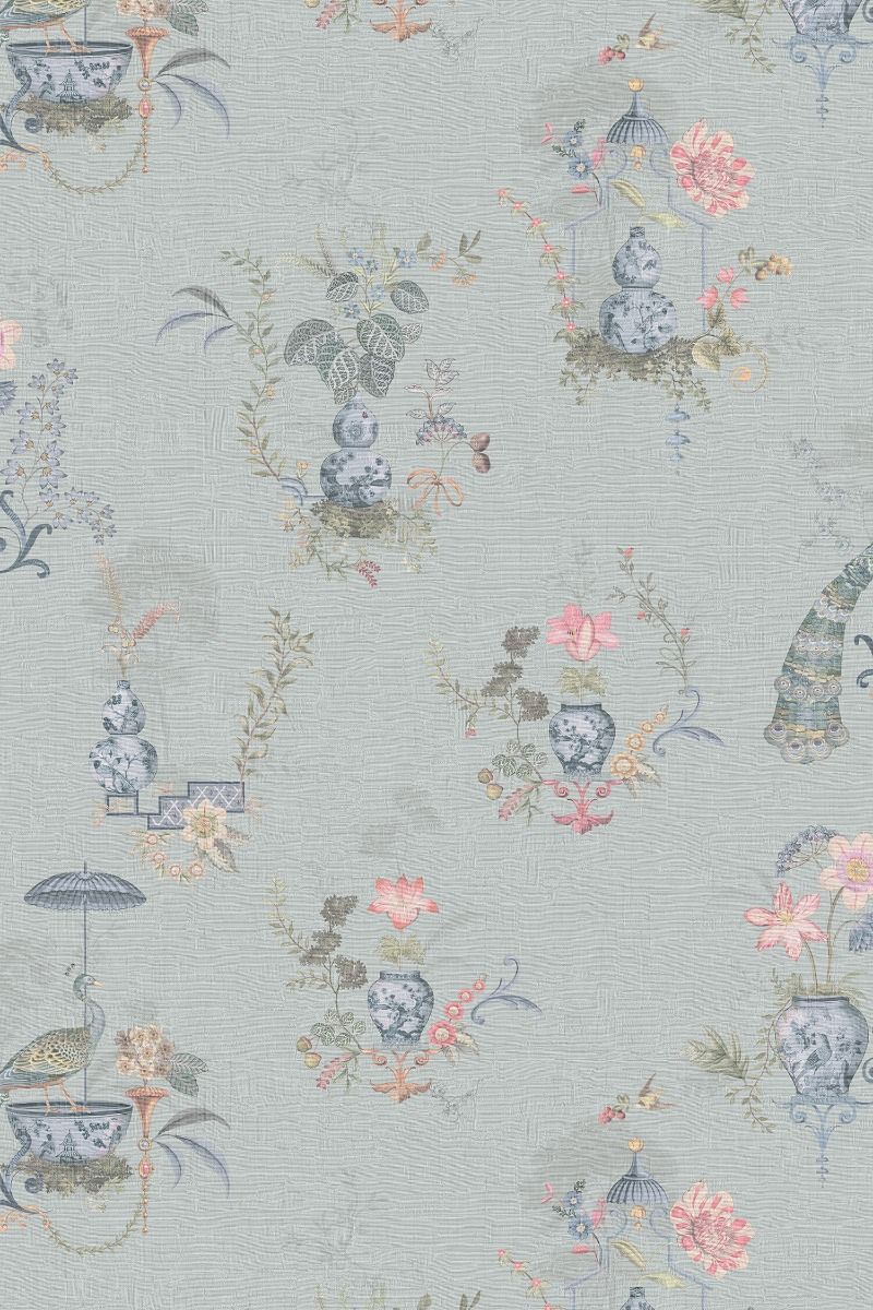 Pip Studio Chinese Porcelain Vinyl Wallpaper Light Blue