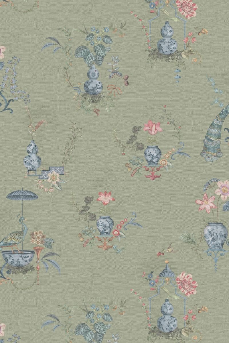 Pip Studio Chinese Porcelain Vinyl Wallpaper Light Green