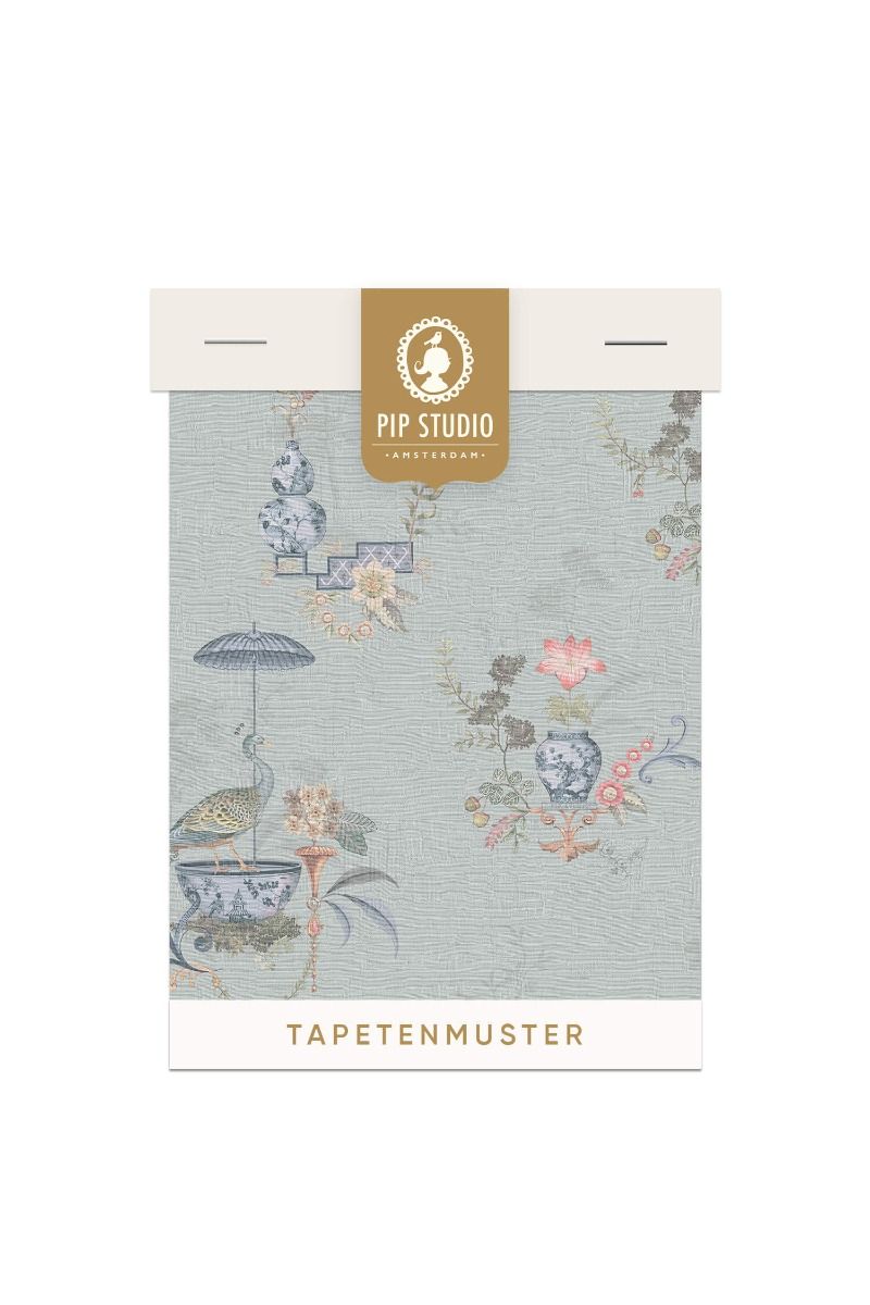 Tapetenmuster Chinese Porcelain Hellblau