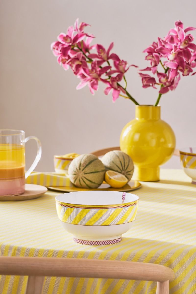 Pip Chique Stripes Bowl Yellow 18cm