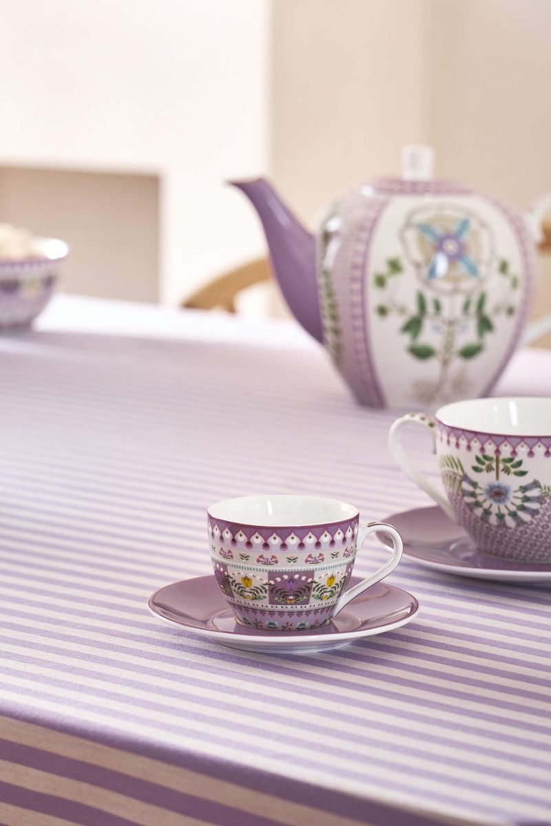 Lily & Lotus Lot de 2 Tasses et Soucoupes à Expresso Lilas