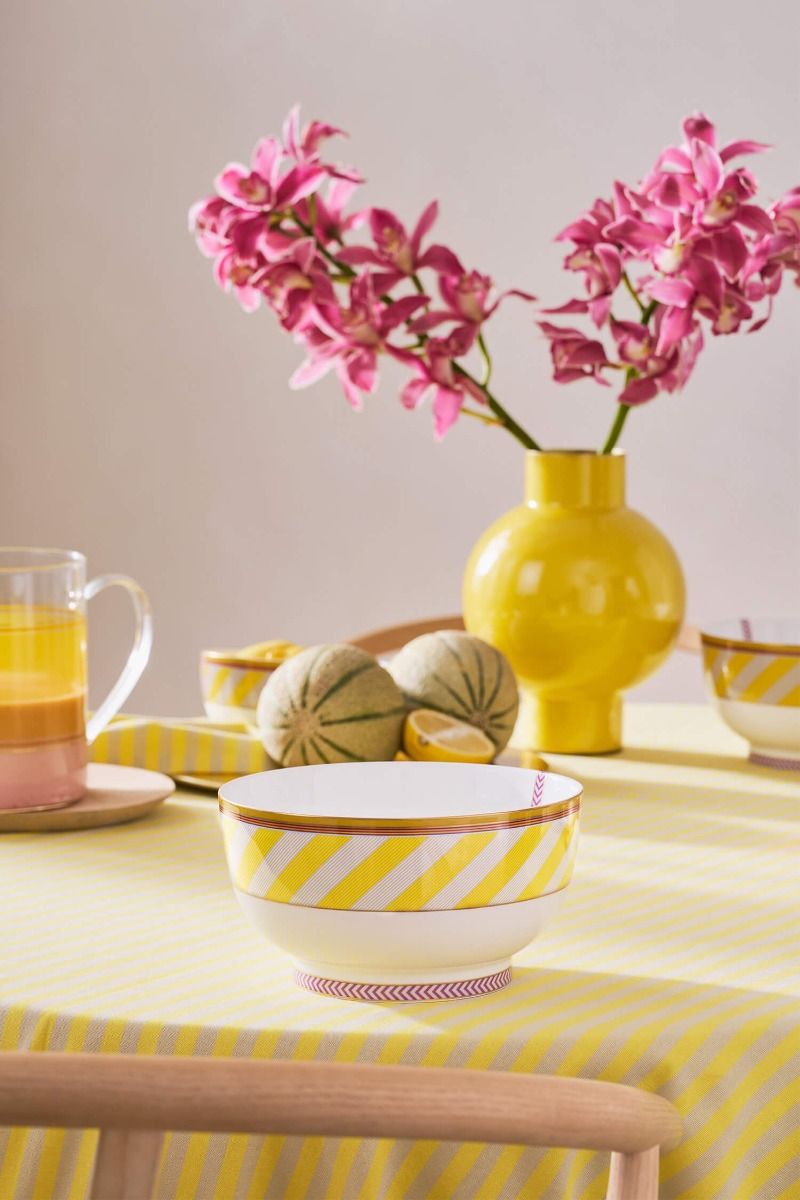 Pip Chique Stripes Bowl Yellow 20.5cm