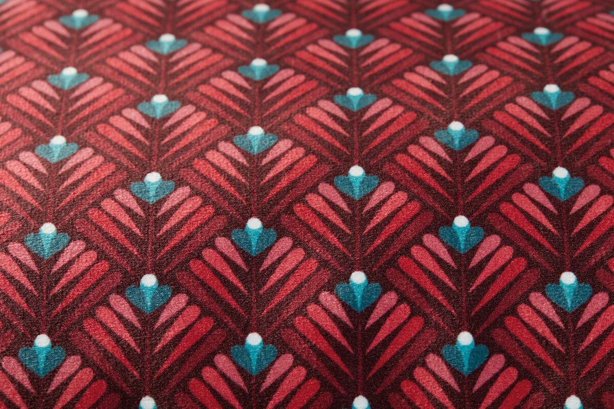 Cushion Square Velvet Lily Lotus Red