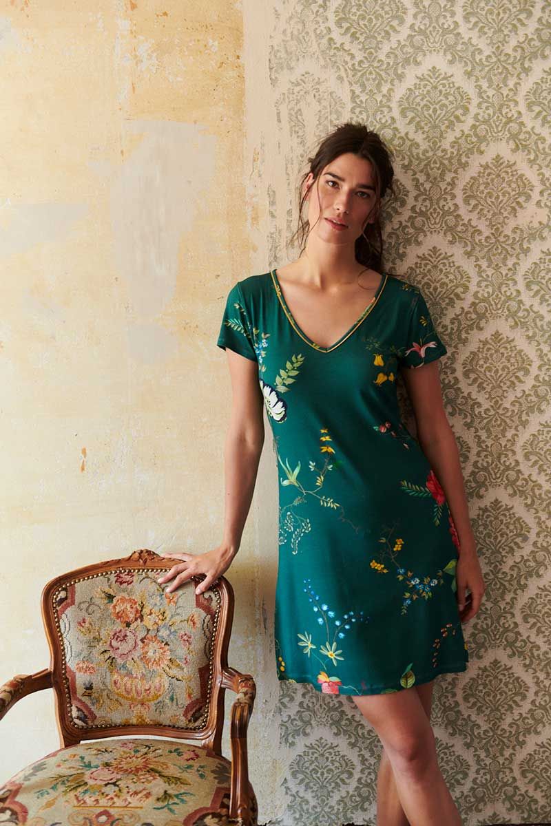 Nightdress Fleur Grandeur Green | Pip Studio the Official website