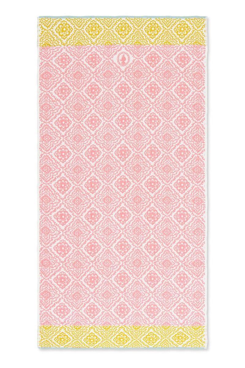 Grote handdoek Jacquard Check roze 70x140 cm