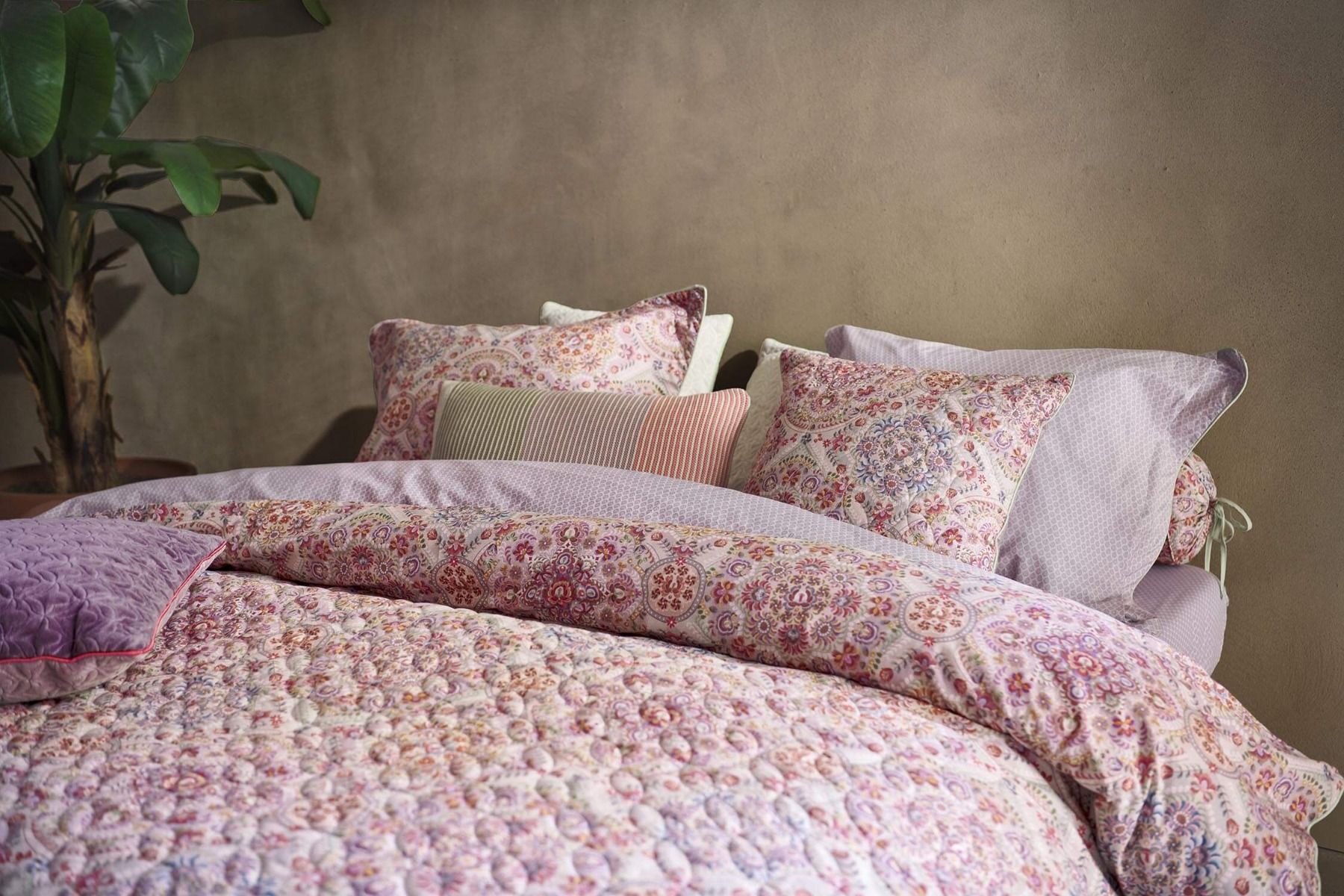 Ensemble housse de couette El Bordado Rose