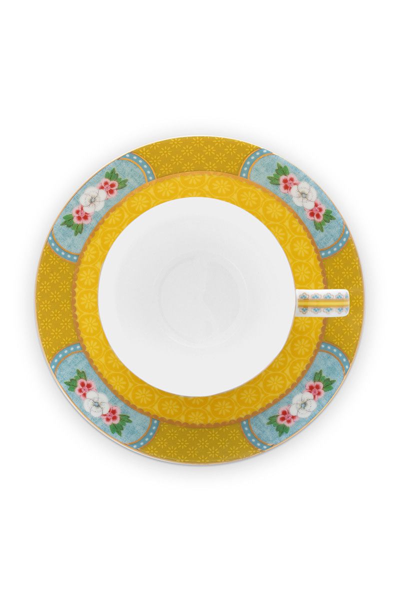 Blushing Birds Espresso Cup & Saucer Yellow