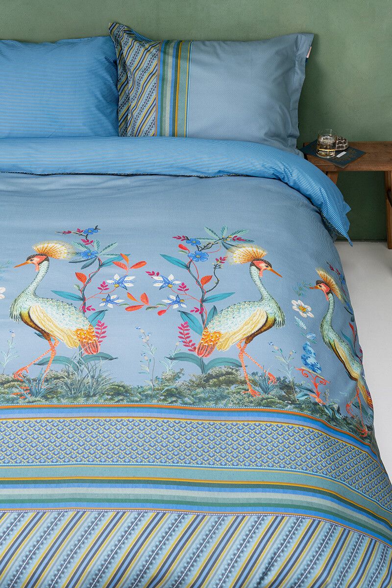 Pillowcase Flirting Birds Blue
