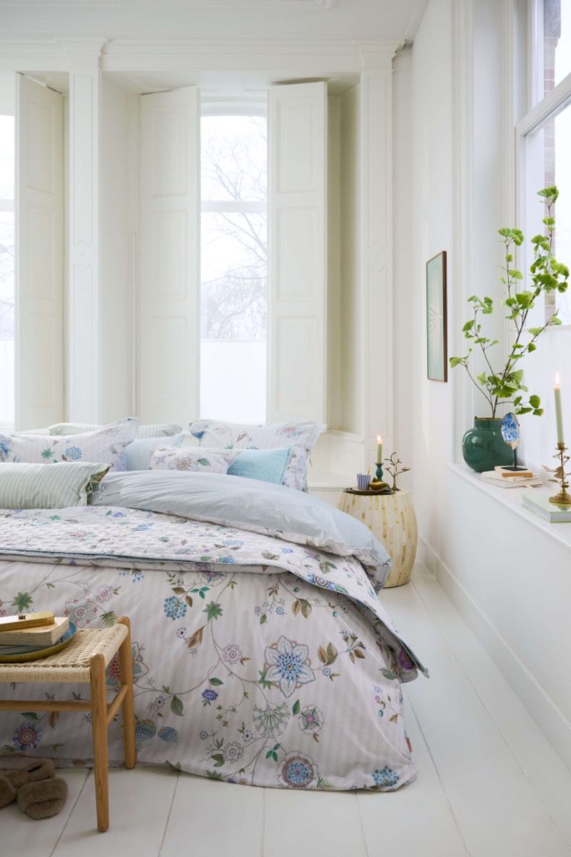 Carré Coussins Décoratifs Flores Bailando Blanc Cassé