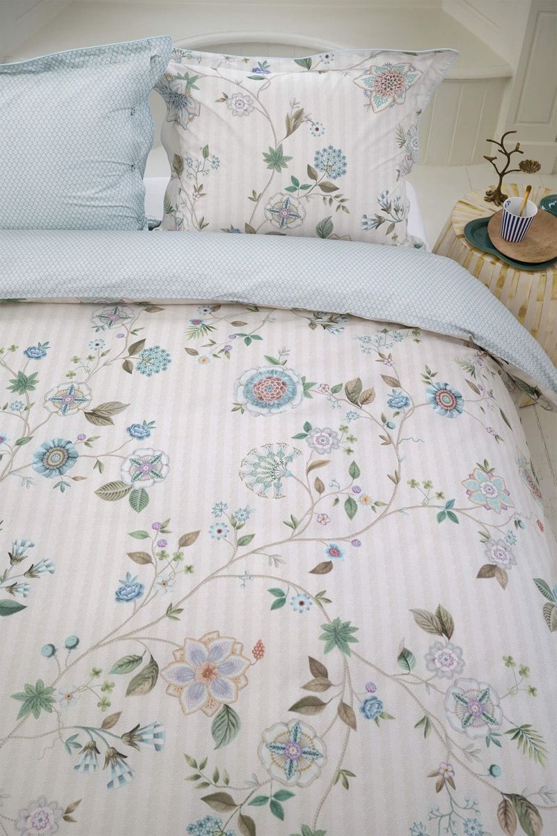 Duvet Cover Set Flores Bailando Off-White